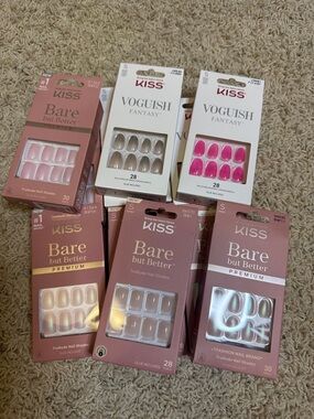 Kiss Press-On Nail Bundle - Pink, Hot Pink & Nude Mix 11 sets!!!